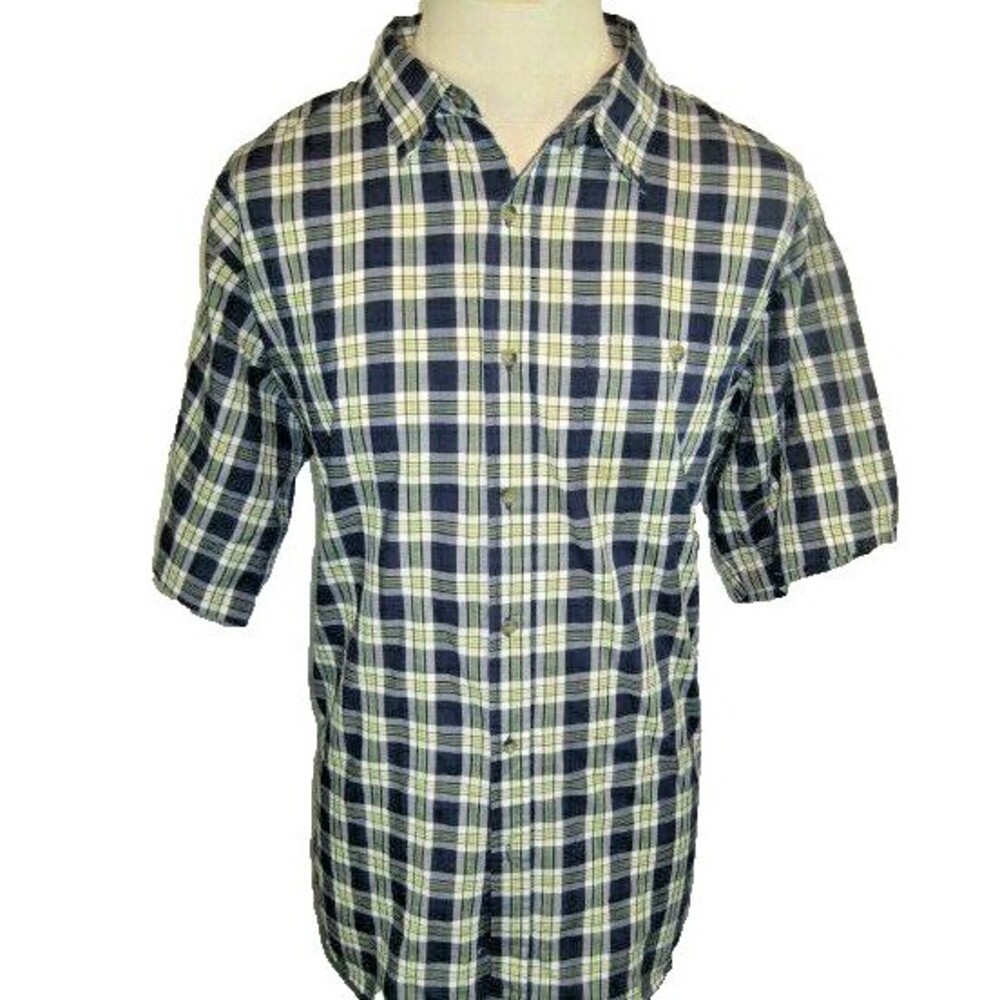 Mens Premier Blue Plaid SS Casual Shirt sz XXL